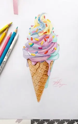 Идеи для рисования мороженое