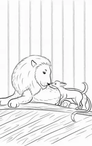Иллюстрация к рассказам Льва Толстого Лев и собачка