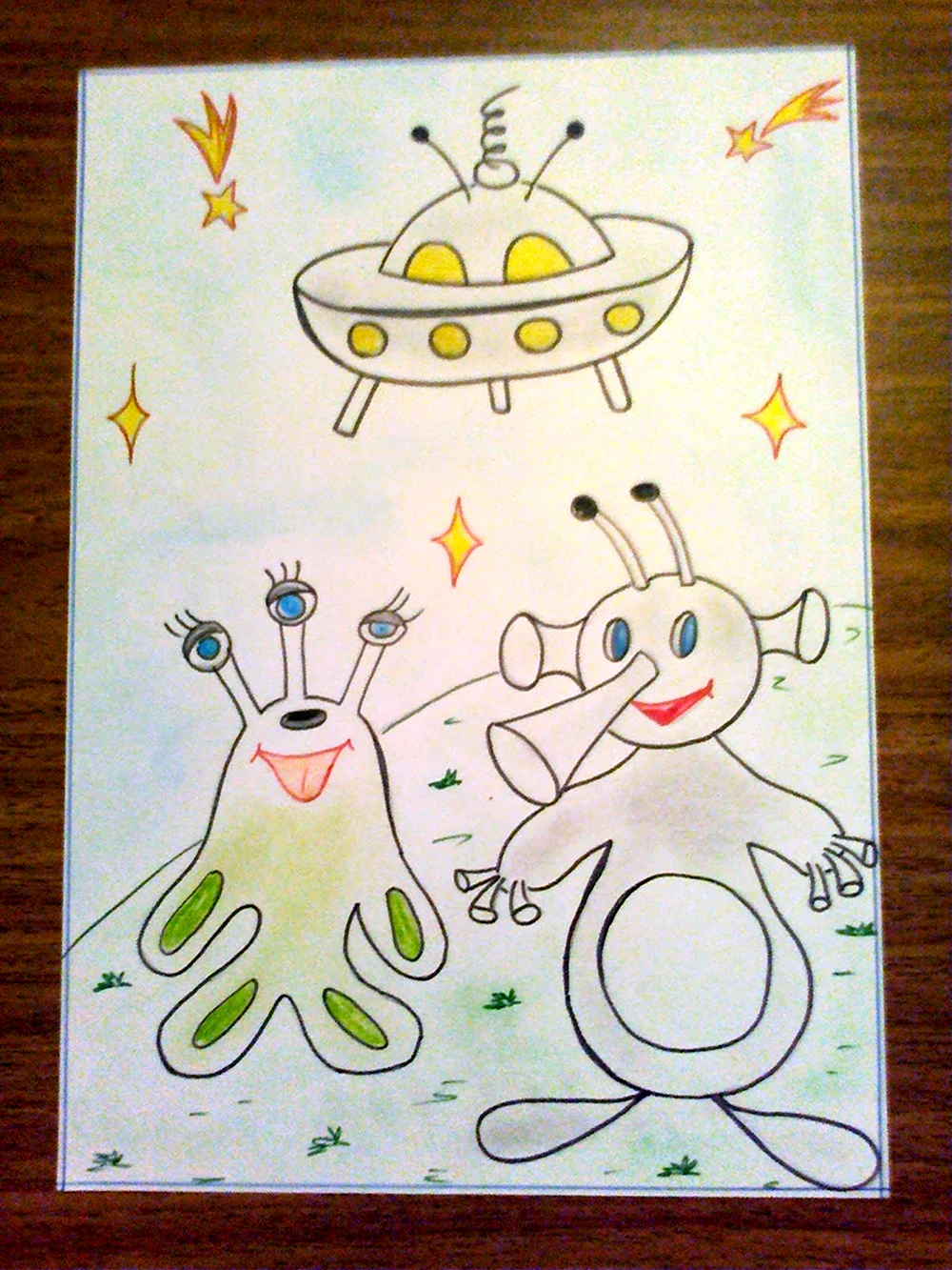 Инопланетянин рисунок для детей дошкольного возраста