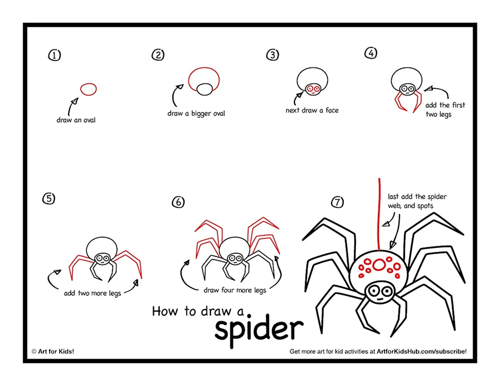 Инструкция по рисованию паука