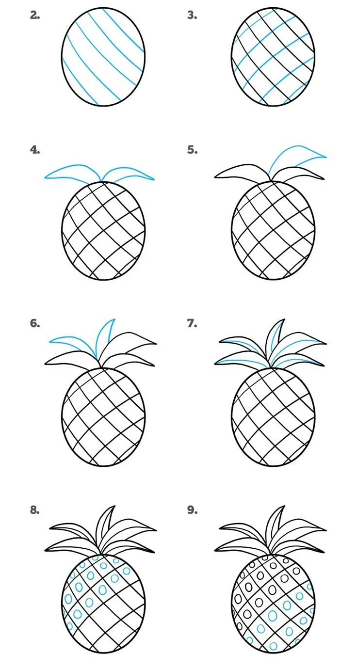 Как нарисовать ананас легко