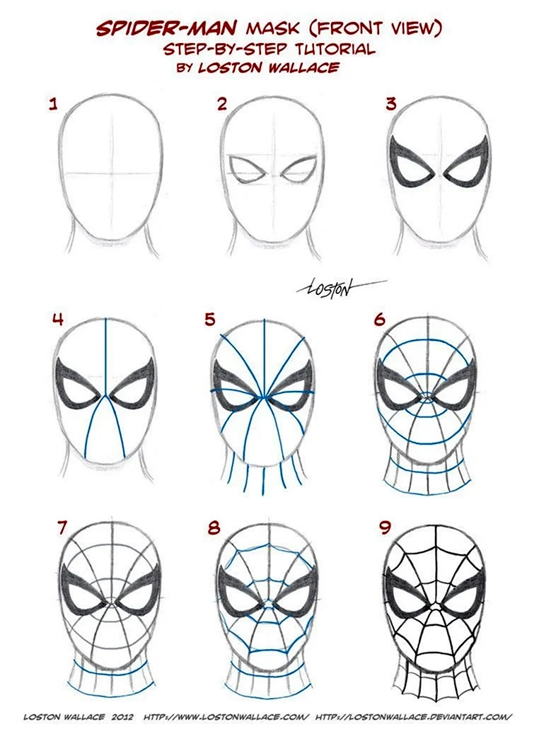 Как нарисовать человека паука поэтапно