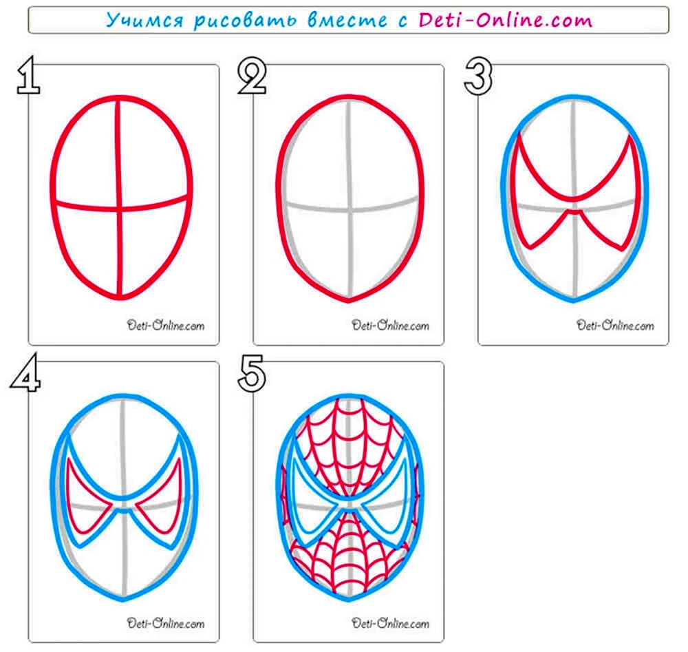 Как нарисовать человека паука поэтапно легко