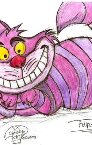 Как нарисовать Чеширского кота из Алисы в стране чудес карандашом