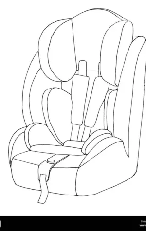 Как нарисовать детское кресло в автомобиле