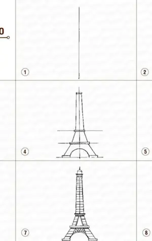 Как нарисовать Эйфелеву башню поэтапно