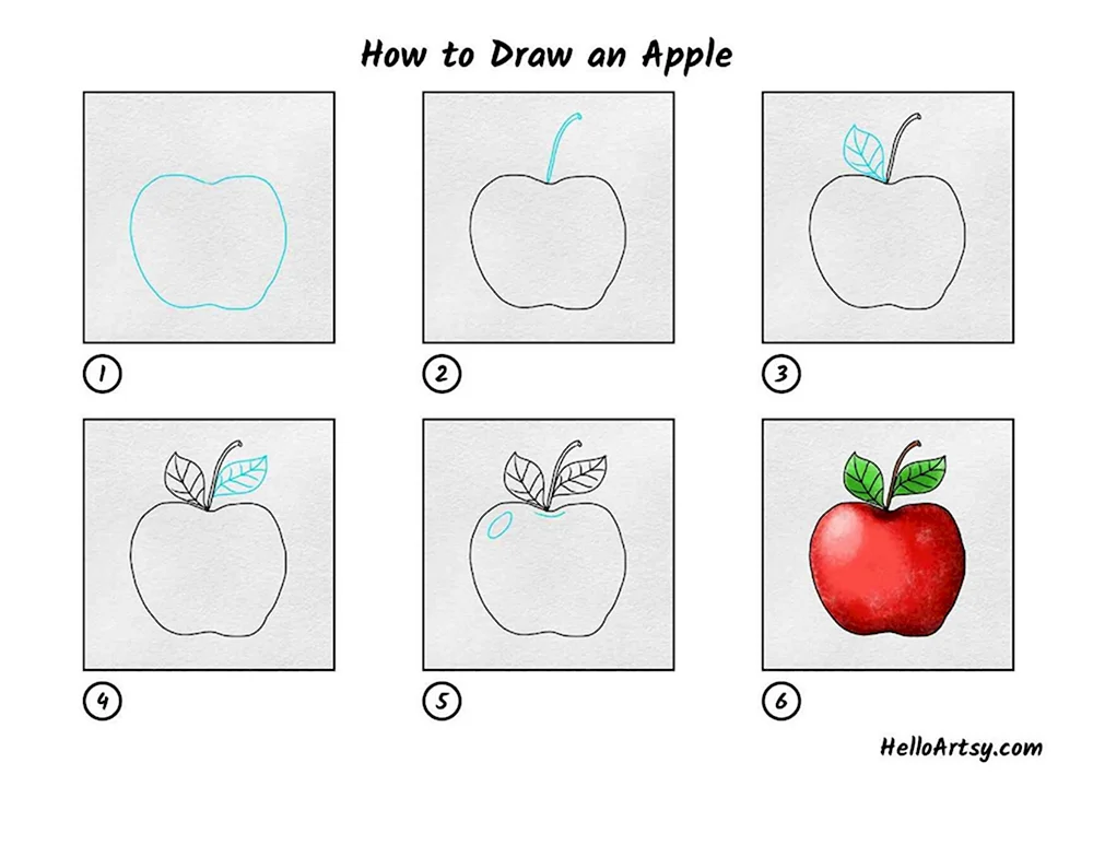 Как нарисовать яблоко поэтапно для начинающих