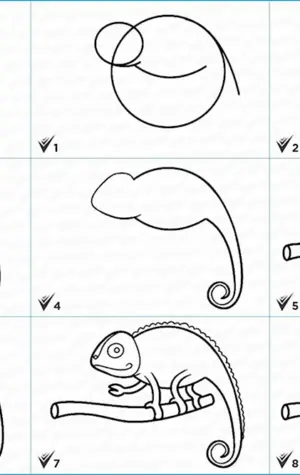 Как нарисовать хамелеона