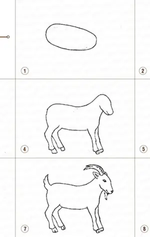Как нарисовать козлика пошагово