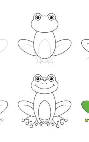 Как нарисовать лягушку и розу