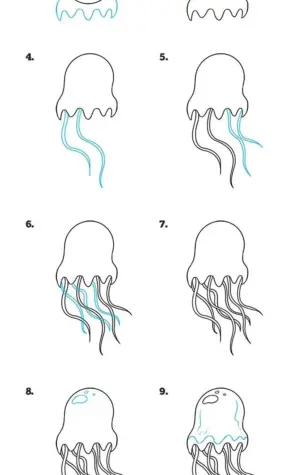 Как нарисовать медузу поэтапно