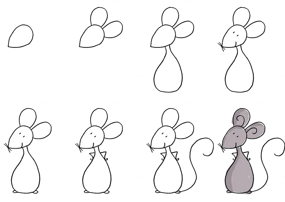 Как нарисовать мышку для детей 5