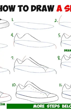 Как нарисовать обувь поэтапно