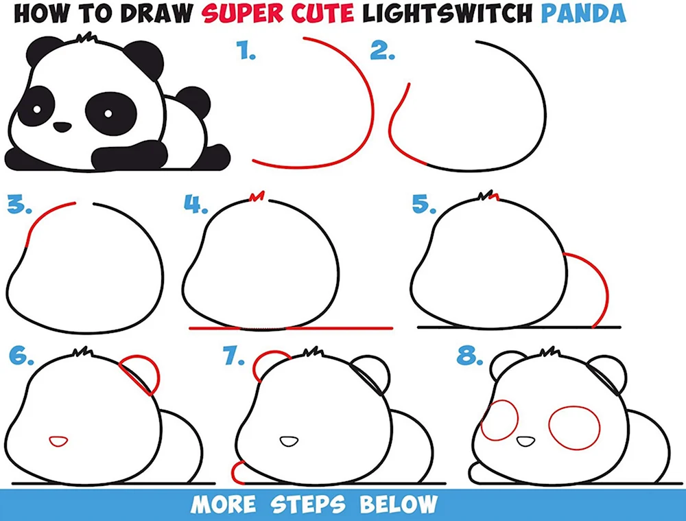 Как нарисовать панду поэтапно