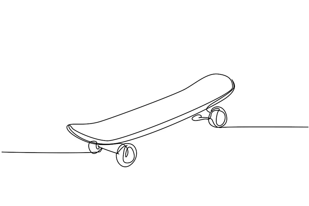 Как нарисовать скейт борт снизу с графите