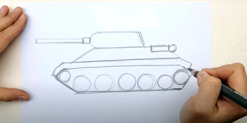 Как нарисовать танк красками