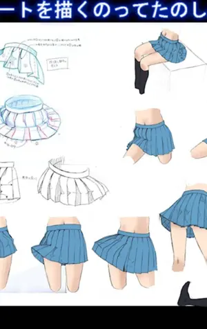 Как рисовать юбку аниме