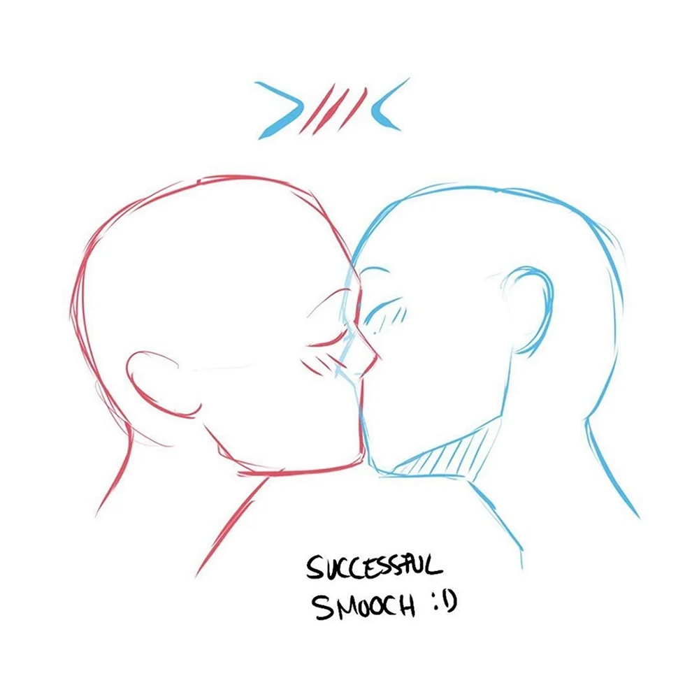 Как рисовать поцелуй