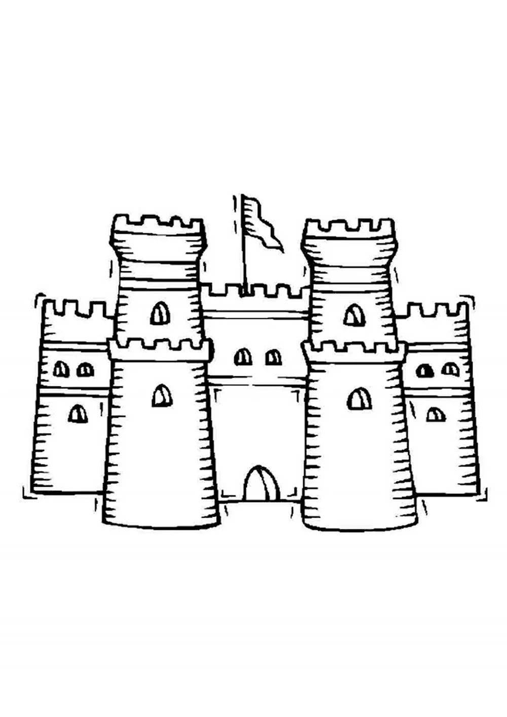 Каменный замок средневековья спереди