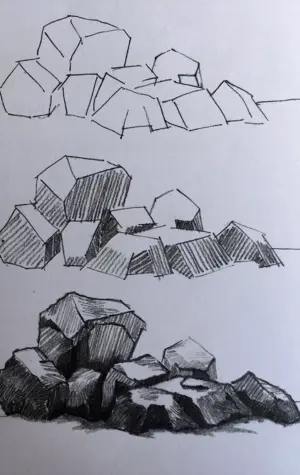 Камни карандашом