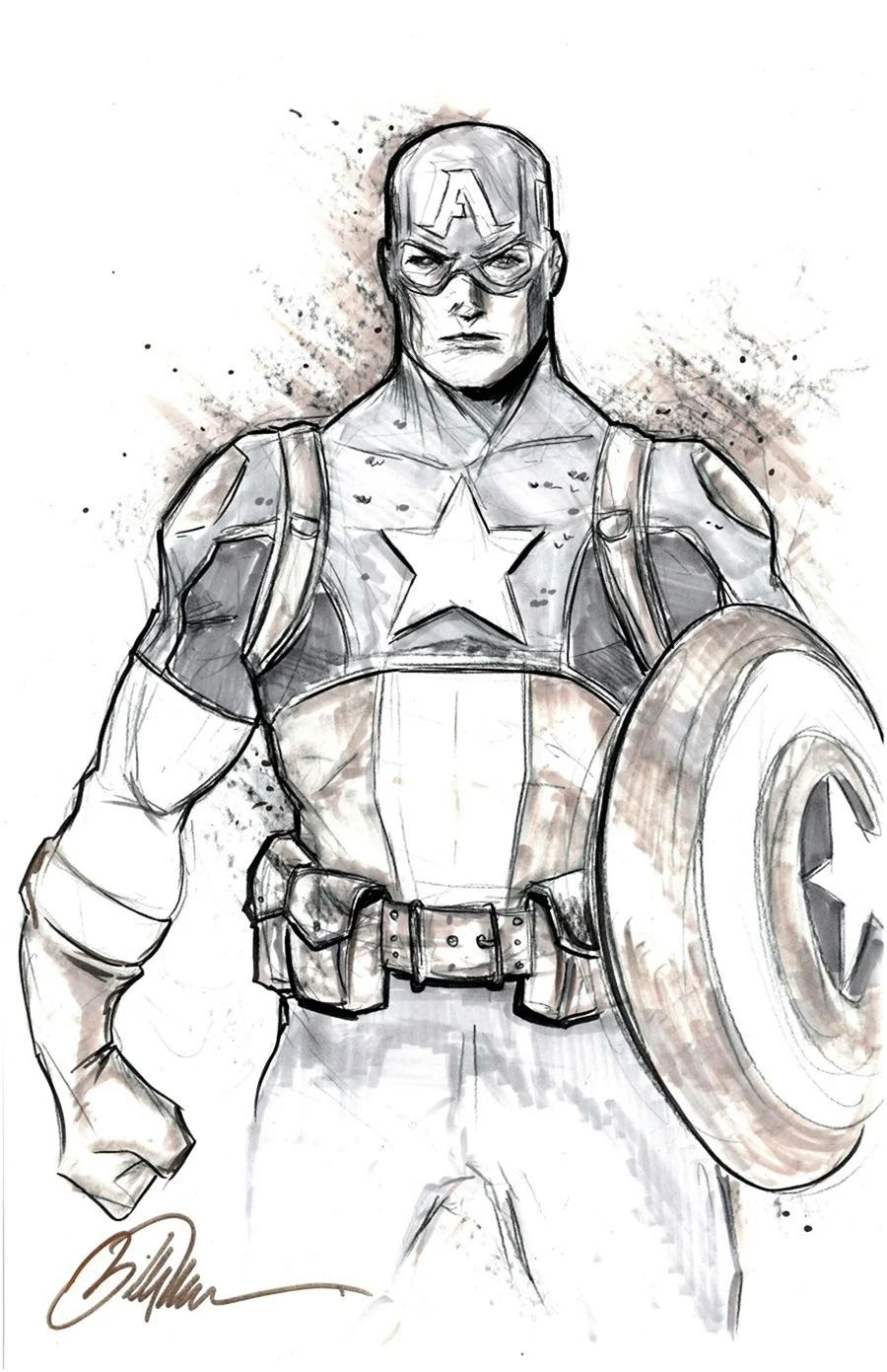 Капитан Америки Марвел рисовать