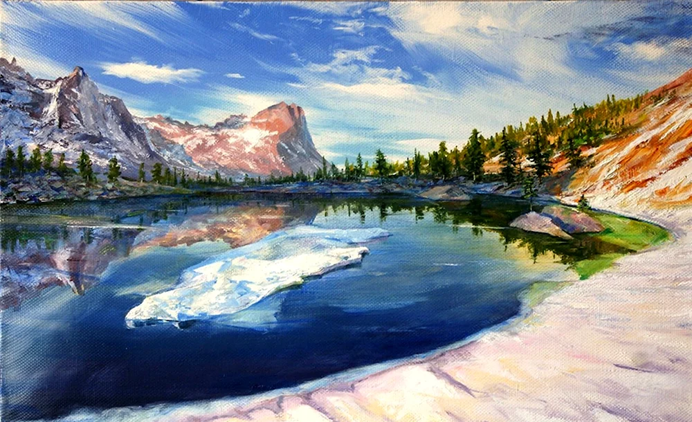 Картина озеро художников Ергаки