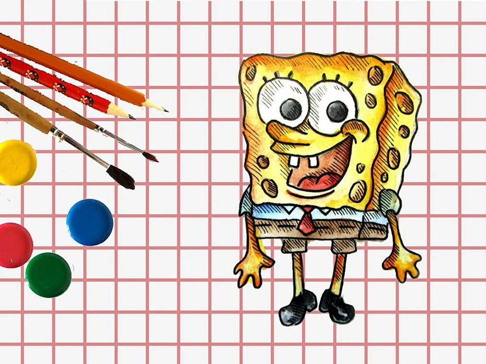 Картинки карандашом Спанч Боб