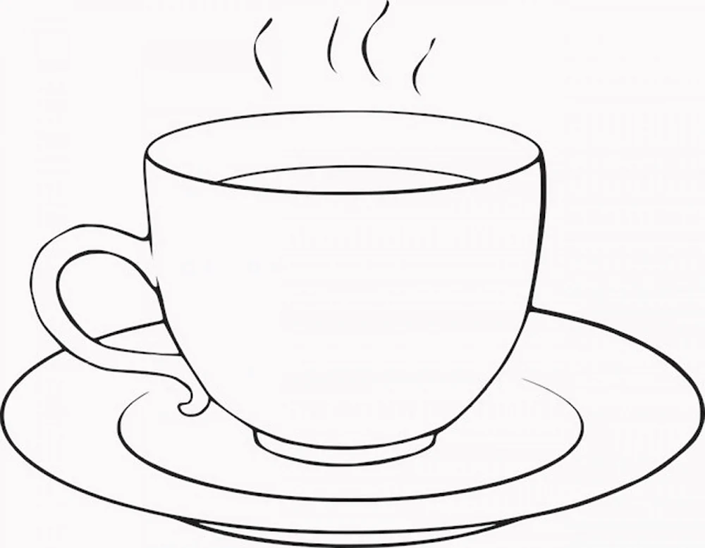 Картинки раскраски Кружка с горячим чаем