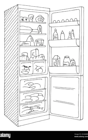 Холодильник раскраска для детей