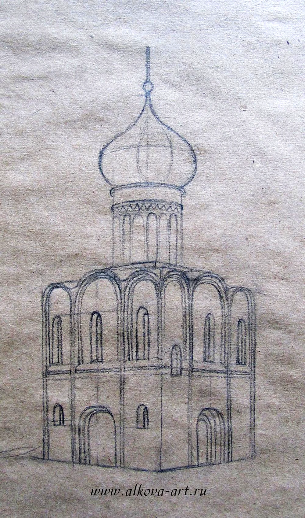 Храм Покрова на Нерли рисунок карандашом