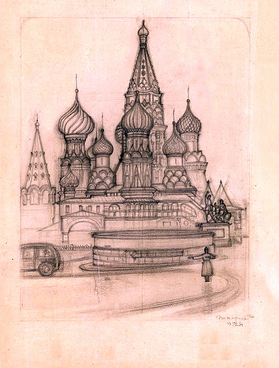 Храм Василия Блаженного зарисовка