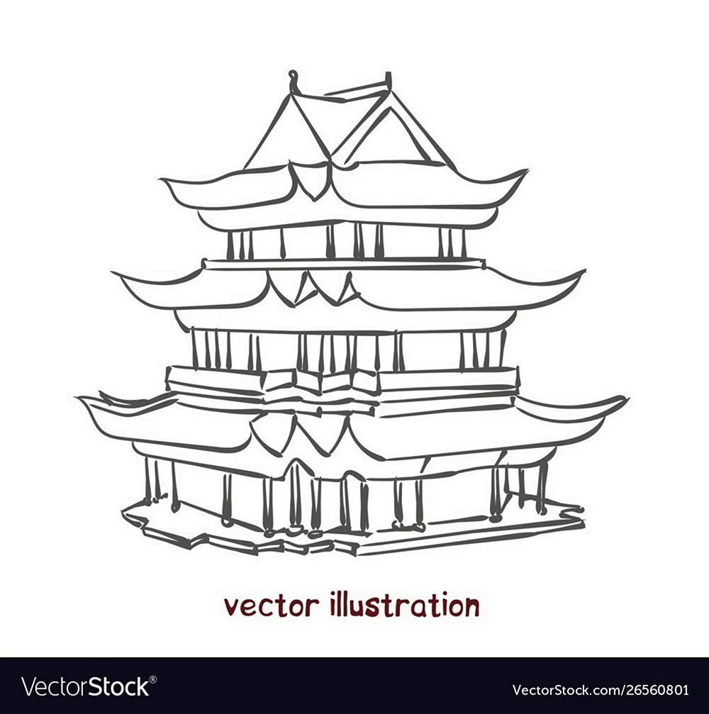 Китайская пагода Графика