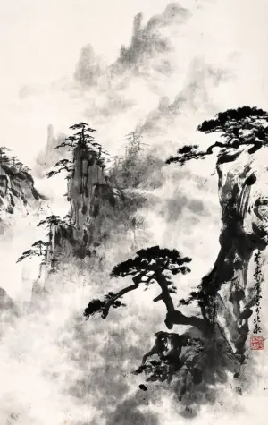 Китайская живопись тушью в стиле суйбоку