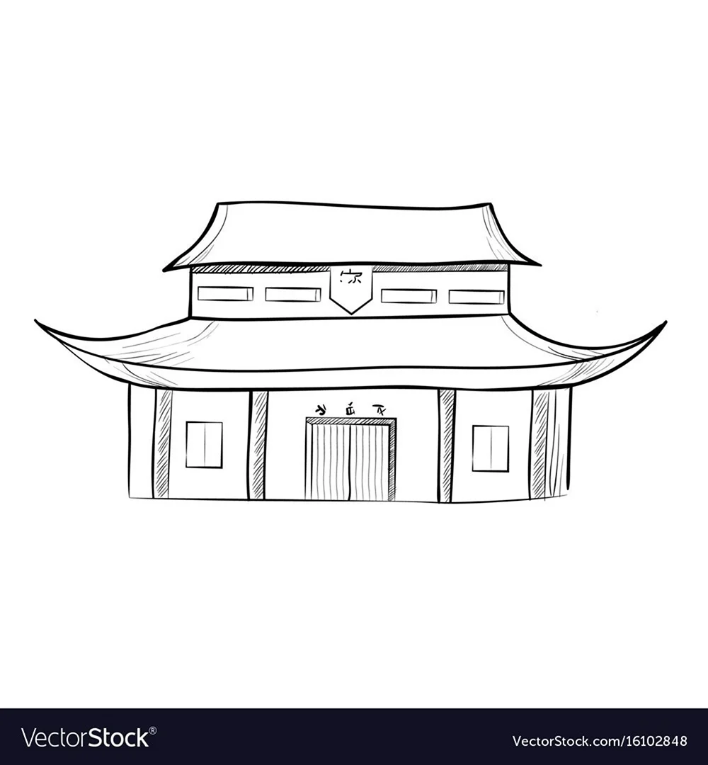 Китайский дом для срисовки