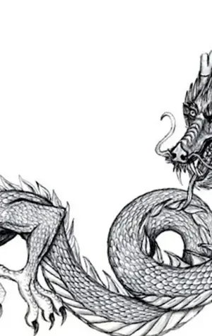 Китайский дракон эскиз лёгкий