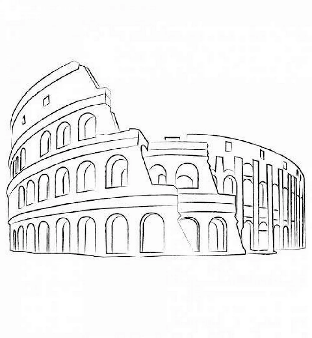 Колизей древний Рим карандашом