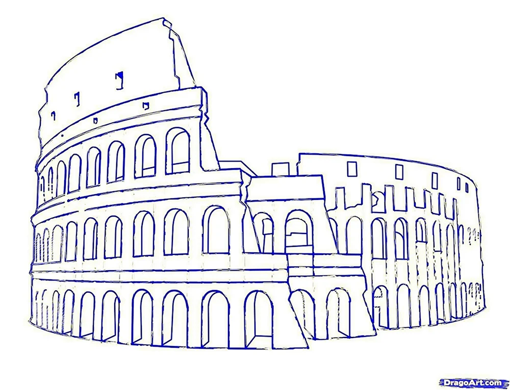 Колизей Италия рисунок карандашом
