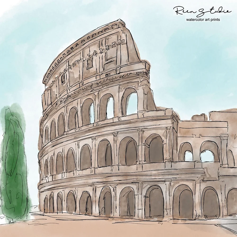Колизей в Риме рисунок