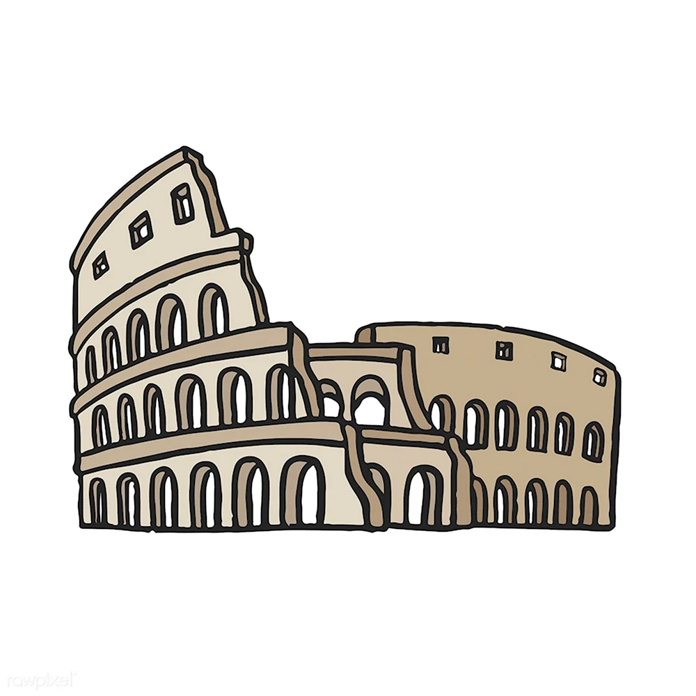 Колизей в Риме рисунок легкий