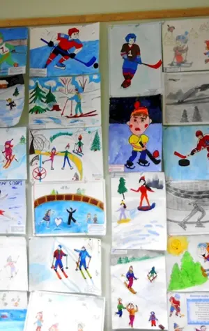 Конкурс рисунков зимний спорт