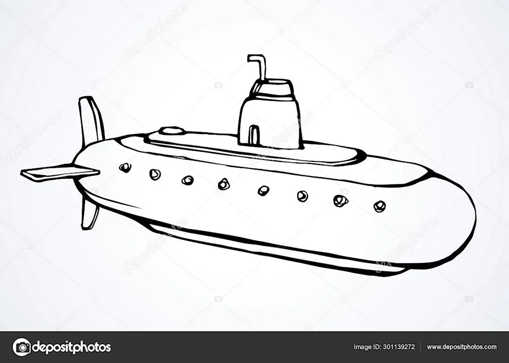 Контур подводной лодки вид сбоку