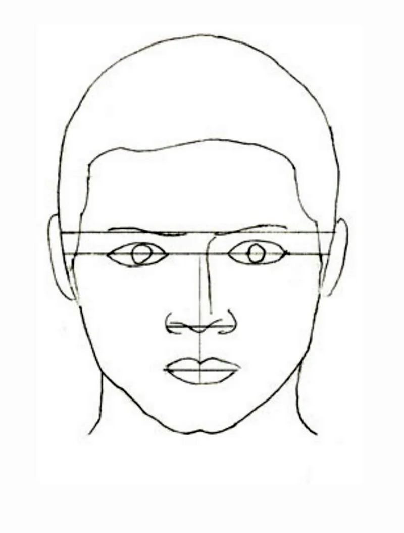 Контуры лица человека карандашом