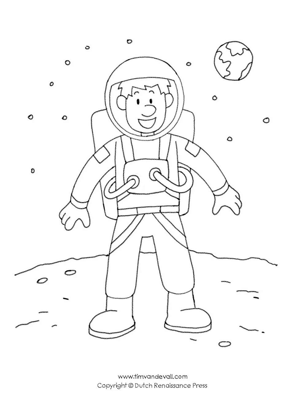Космонавт рисунок для детей карандашом