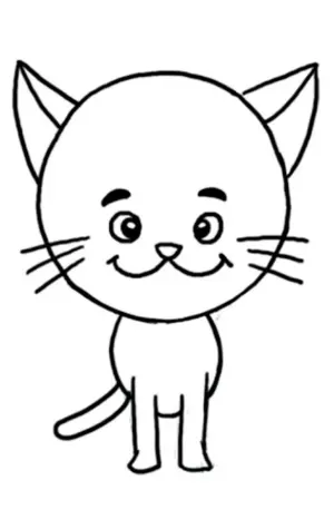 Котик рисунок для детей