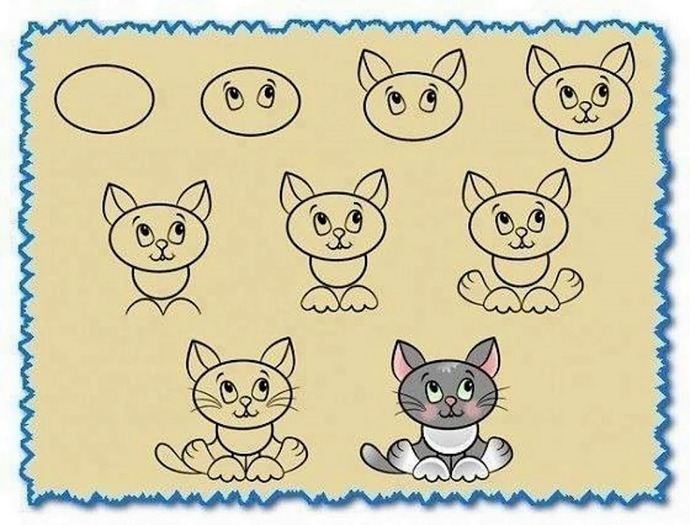 Котики для рисования детям