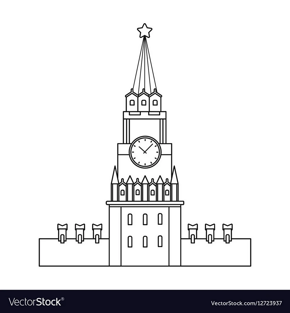 Кремль Москва раскраска