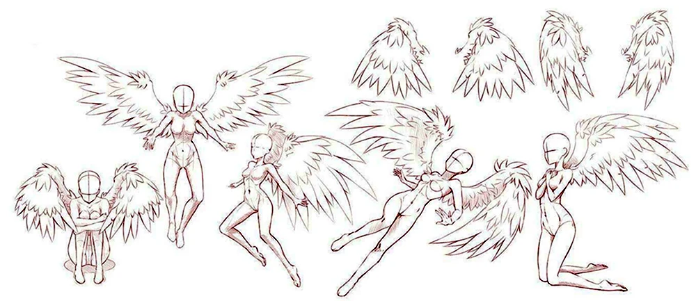 Крылья ангела аниме референс