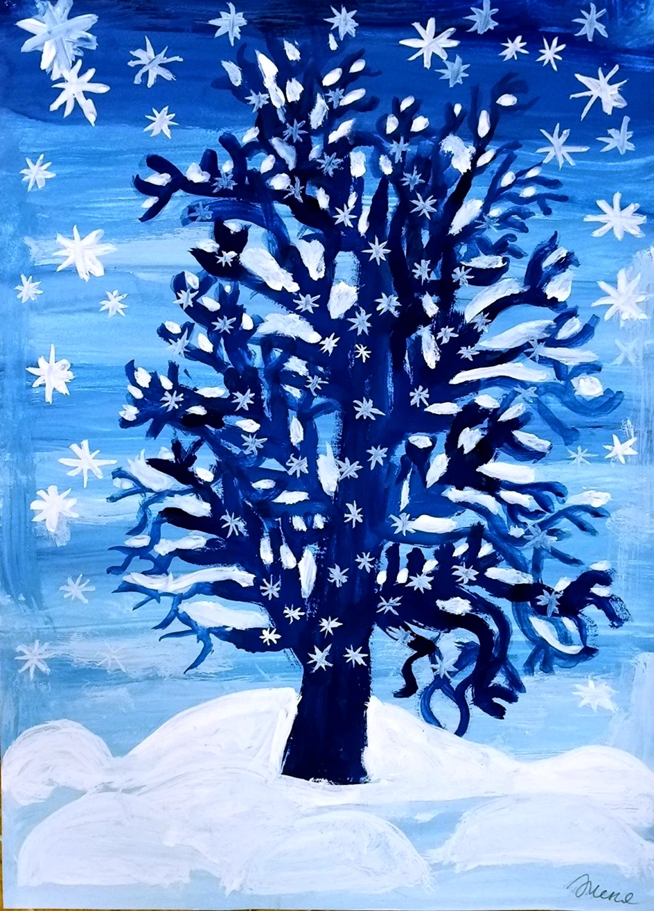 Квиллинг зимнее дерево