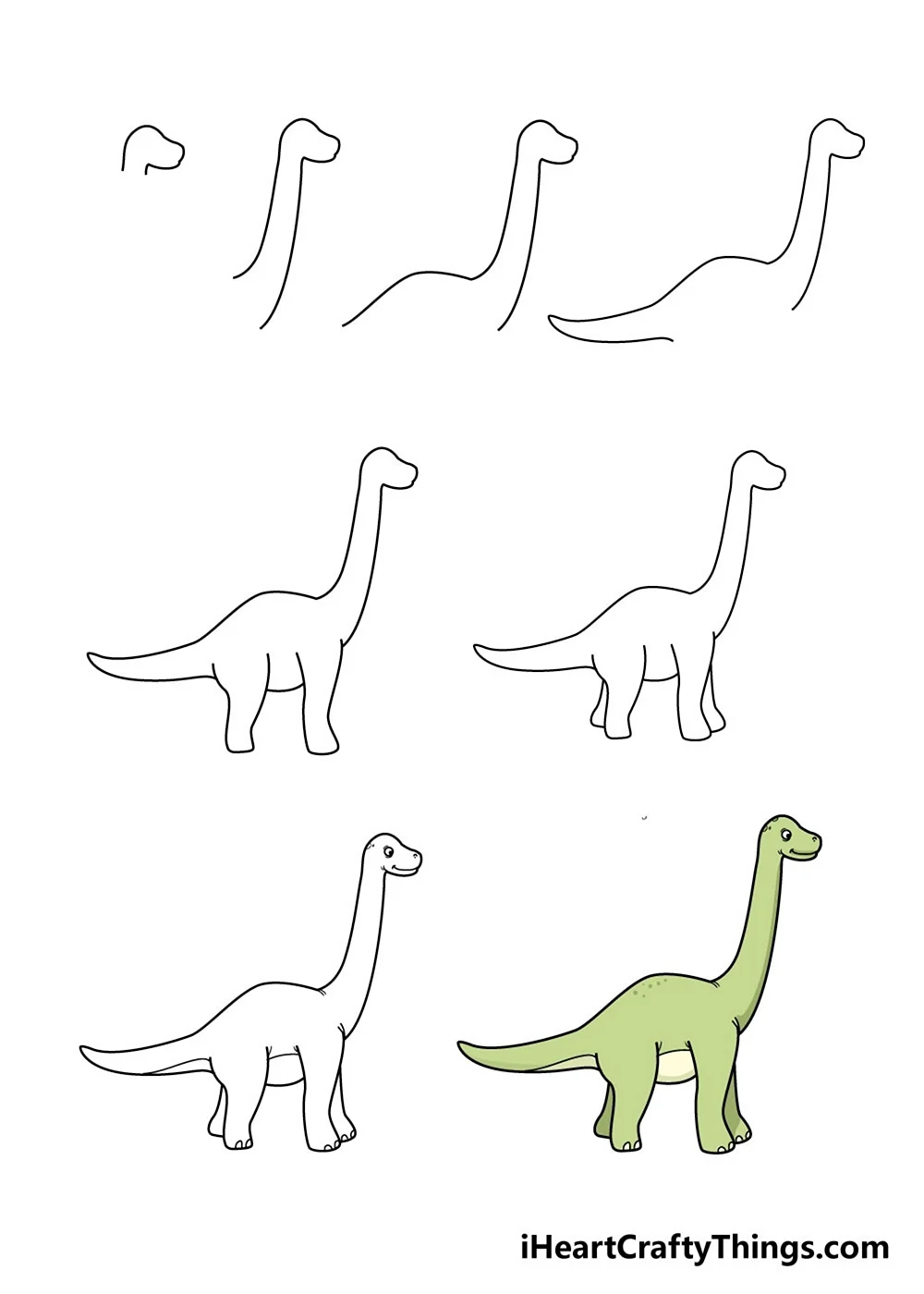 Лёгкие рисунки динозавров