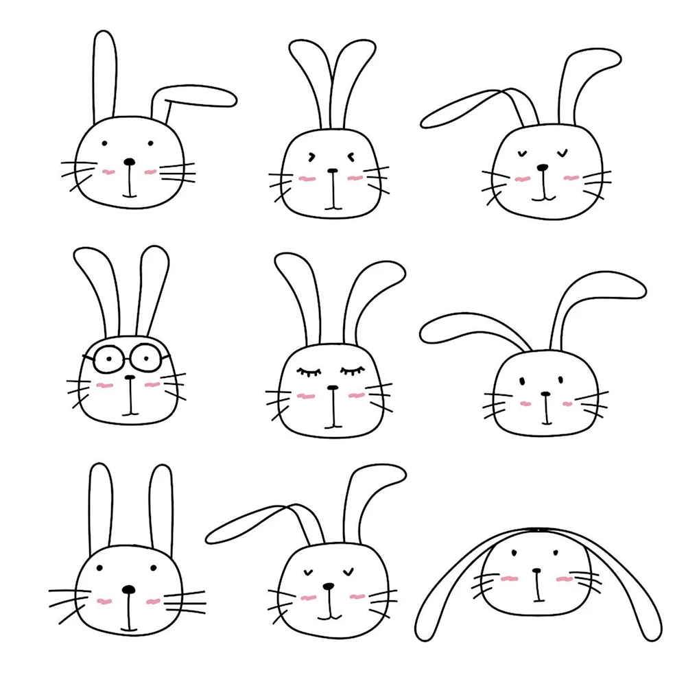 Лёгкие рисунки зайца